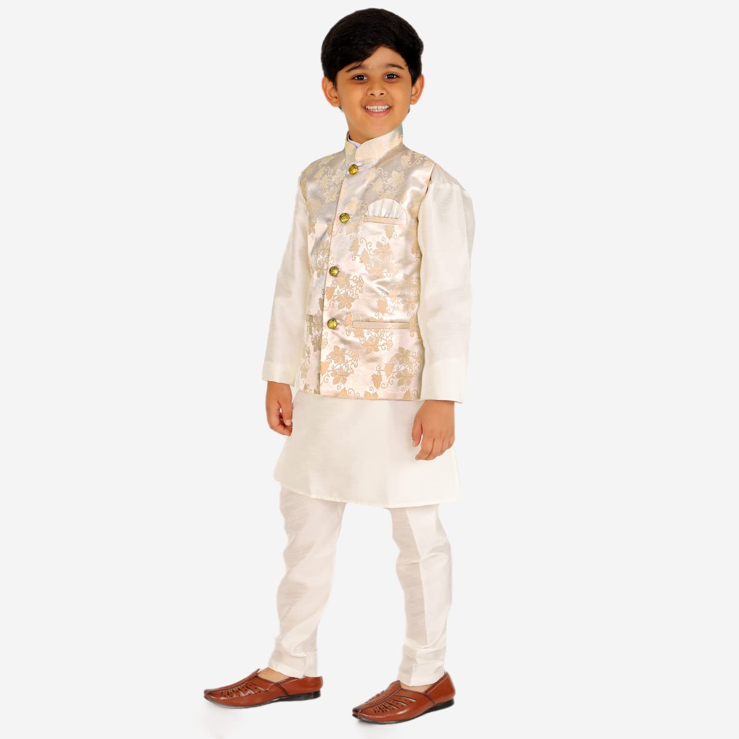 Pro-Ethic Kurta Pajama Set for Kids Boys - Silk Floral - Image 3