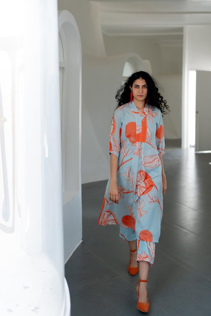 GoSriKi Women's Cotton Blend Anarkali Kurta - Santra Orange - Image 5