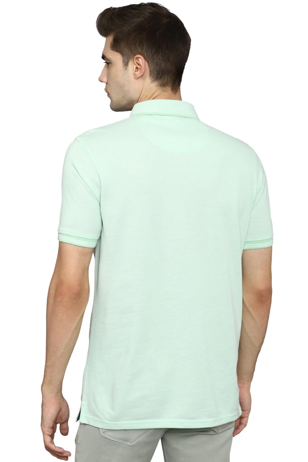 Allen Solly Men Cotton Solid T-Shirt - Mint - Image 3