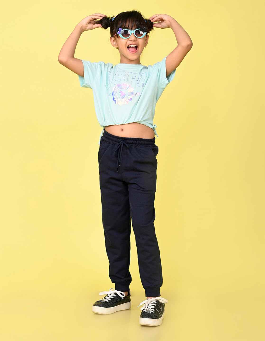 Nusyl Girl's Navy Blue Trackpants - Image 4