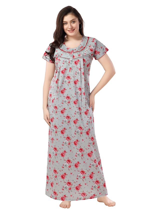 Soulemo Pista Cotton Maxi Nighty for Women