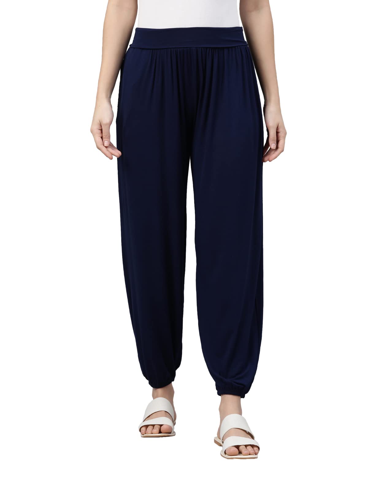 GO COLORS Women's Harem Pants - Navy Blue