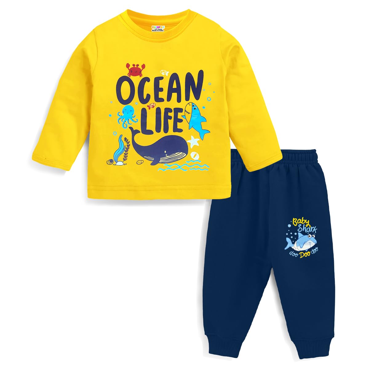 Kuchipoo Boy Cotton T-Shirts and Pyjamas Set - Multi-Colored - Image 4