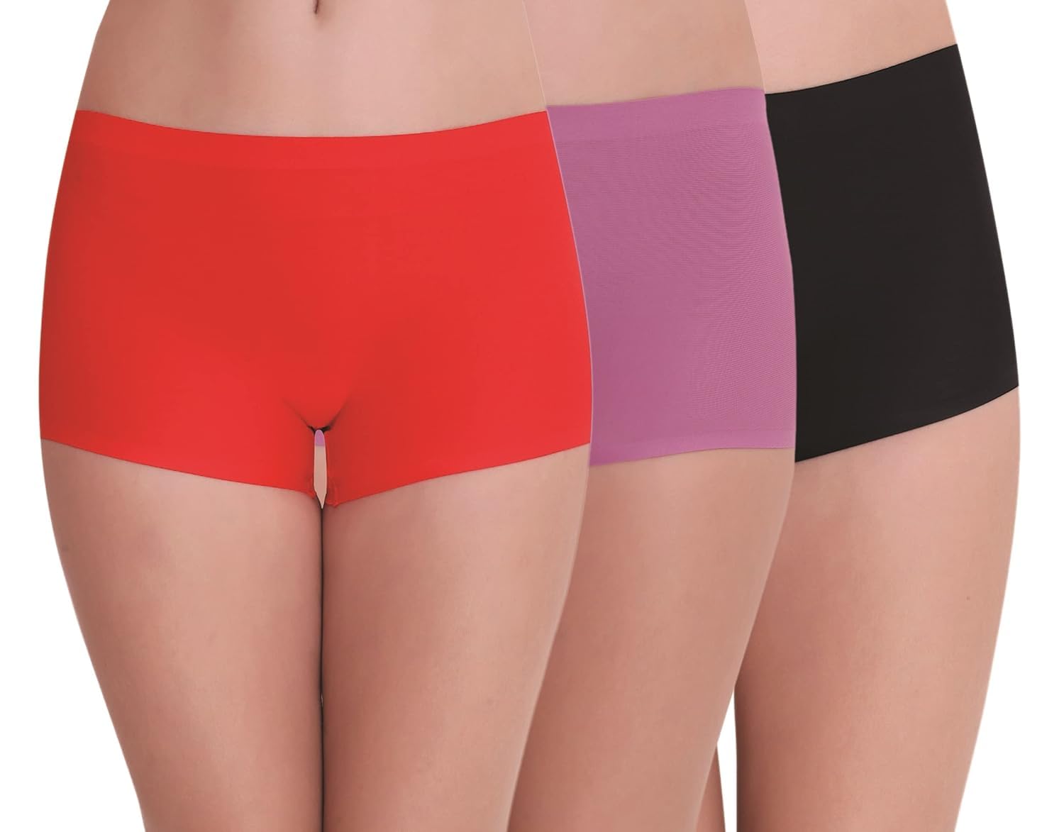 LOURYN KOULYN Women's Ice Silk Seamless Boyshort Panty