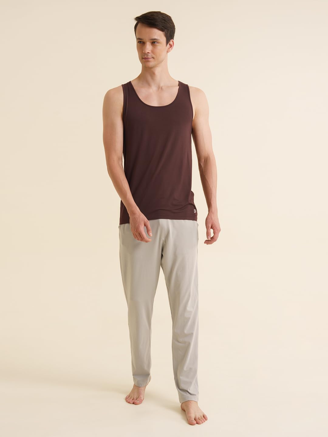 Bamboo Spandex Vest for Men - Bitter Chocolate - Image 4
