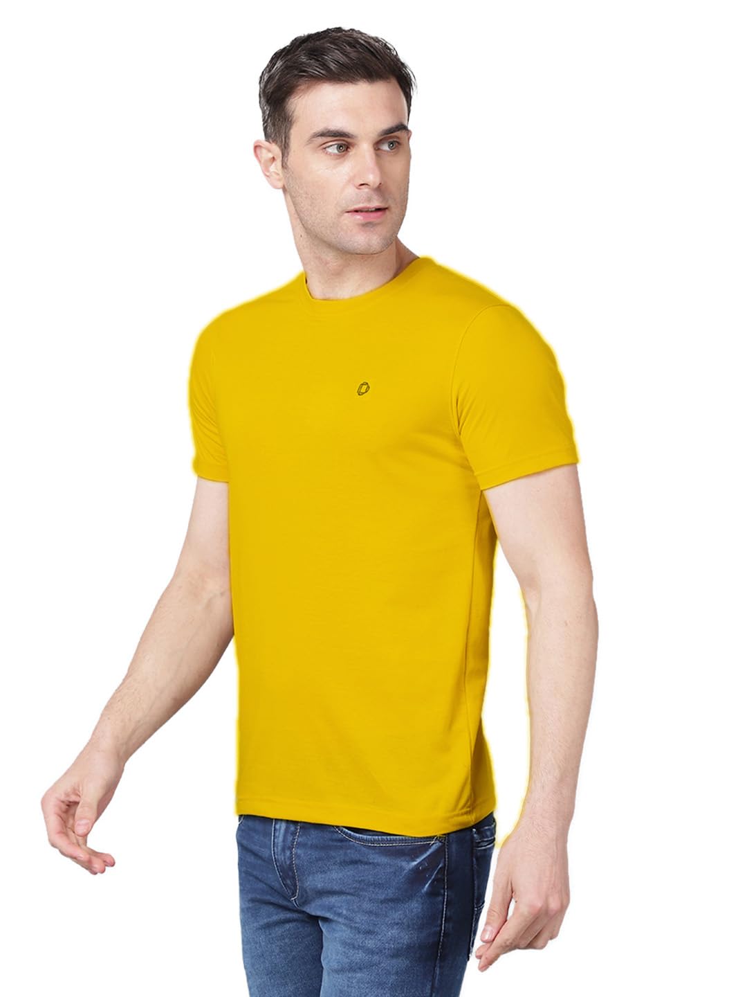 Dollar Mens Solid T-Shirt - Yellow - Image 3