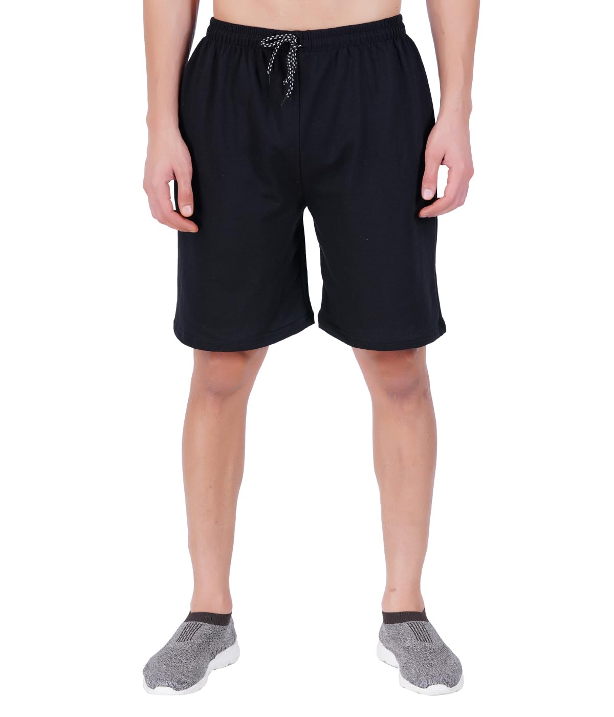 QUIXEL Men's Cotton Shorts - Black Grey - Image 2