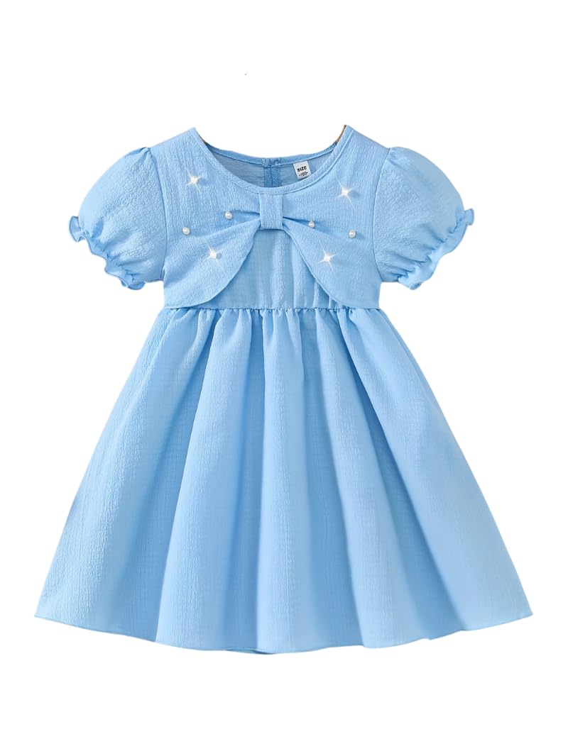 MENSBIT Girl Party Dress - Pink Puff Sleeve