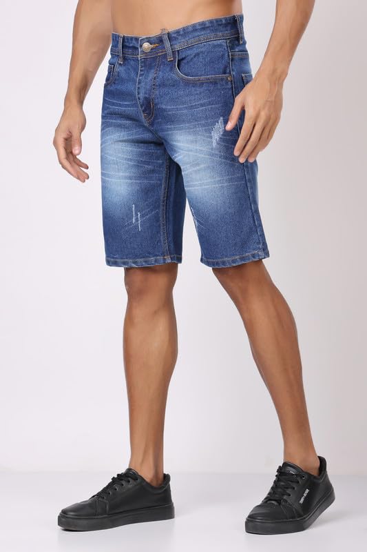 London Hills Men's Denim Shorts - Light Blue - Image 4