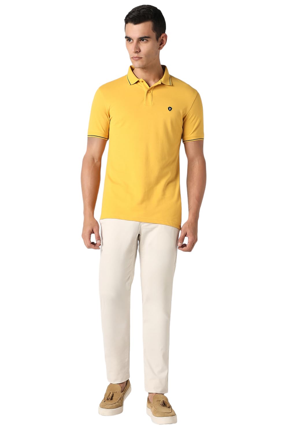 Van Heusen Men's Cotton Polo T-Shirt - Yellow - Image 4