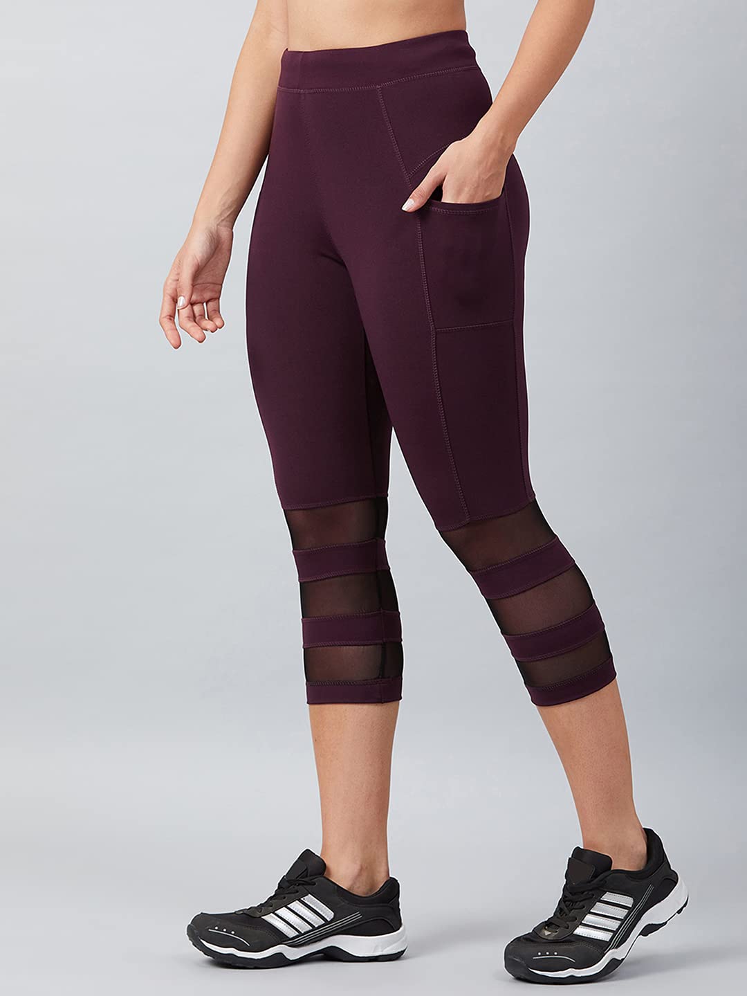 Blinkin Activewear High-Waisted Gym Leggings for Women - Maroon - Image 5