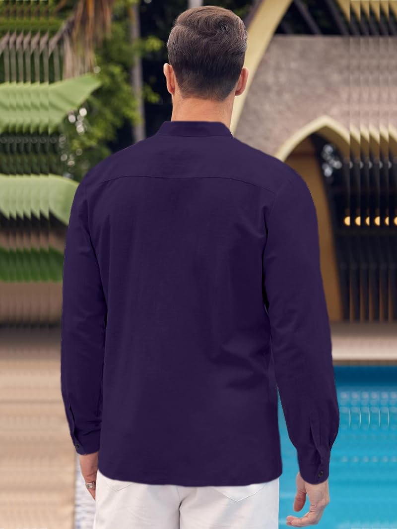 Bellstone Men Cotton Solid Shirt - Purple - Image 2