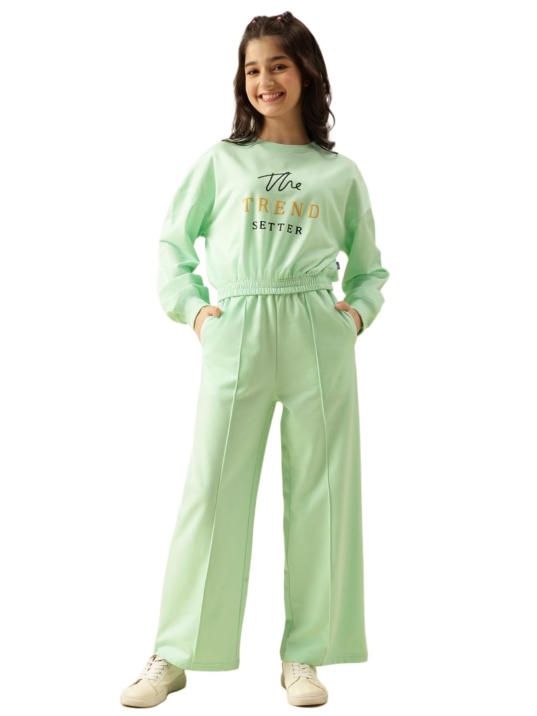 Lil Tomatoes Girls Cotton Looper Track Suits - Green