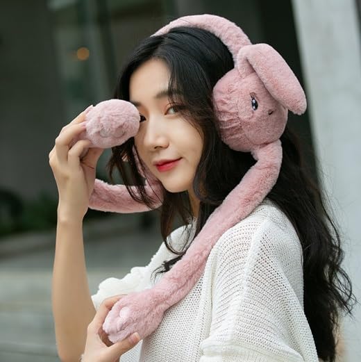 BeFall Bunny Ear Muffs for Women & Kids - Soft Pink - Image 4