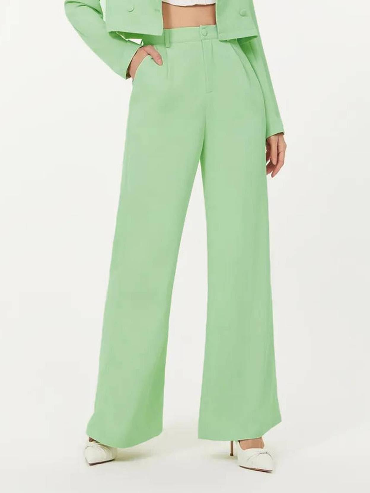 KOTTY Women's Blazer and Trouser Set - Light Green - Image 3
