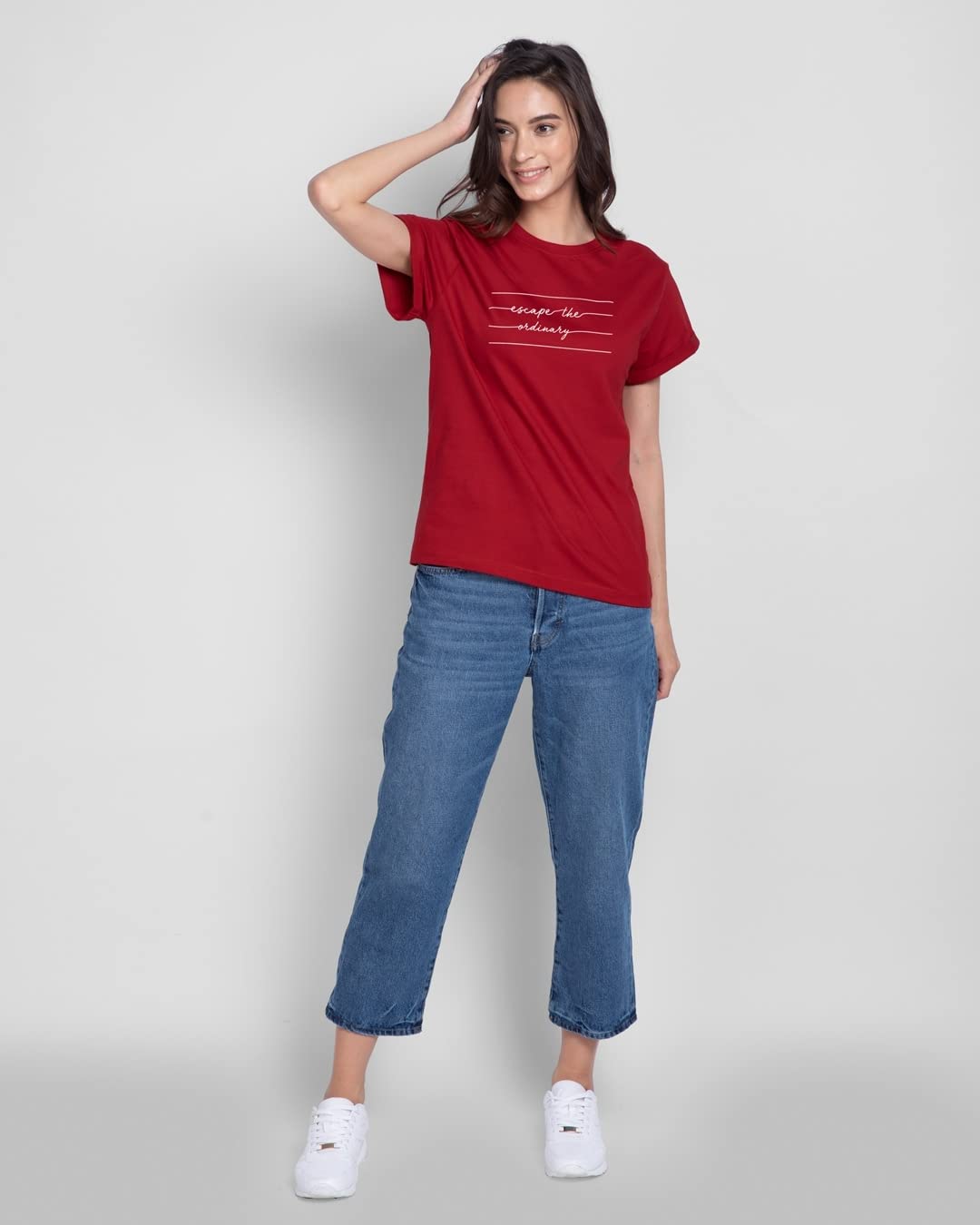 Bewakoof Women's Boyfriend Fit Cotton Tee - Image 3
