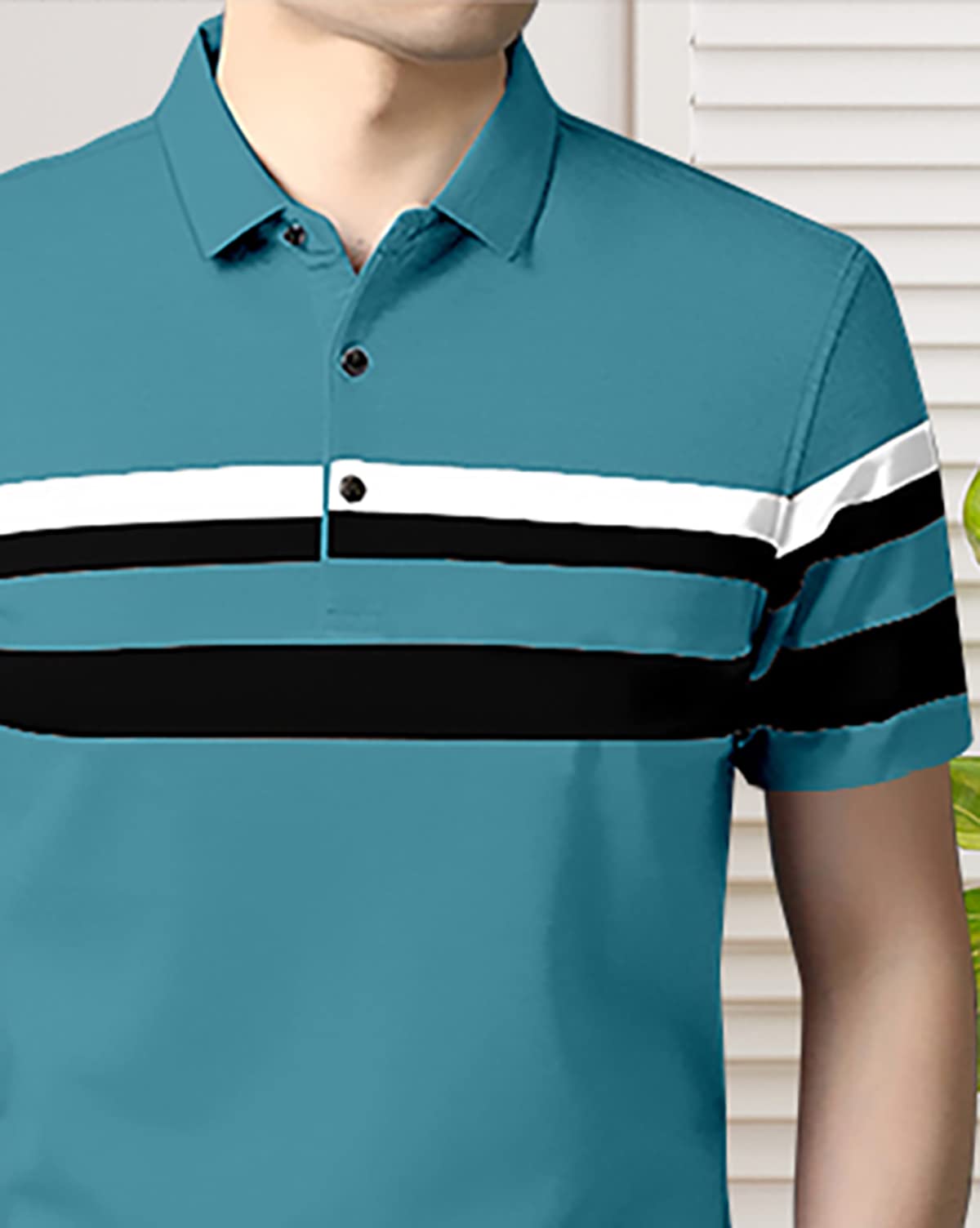 AUSK Men Cotton Polo T-Shirt - Teal - Image 3