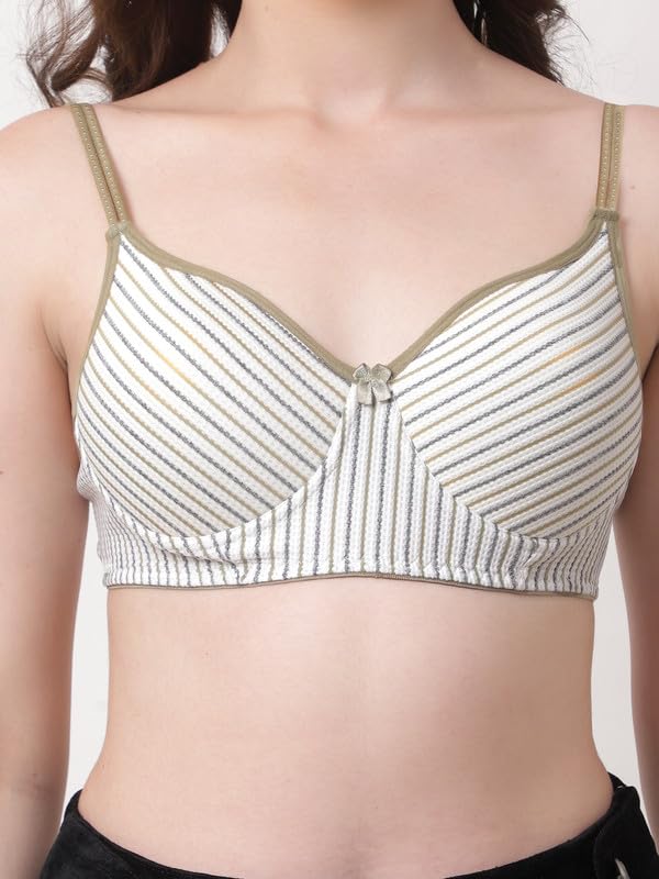 ESOROUCHA Women's Cotton T-Shirt Bra - White - Image 4