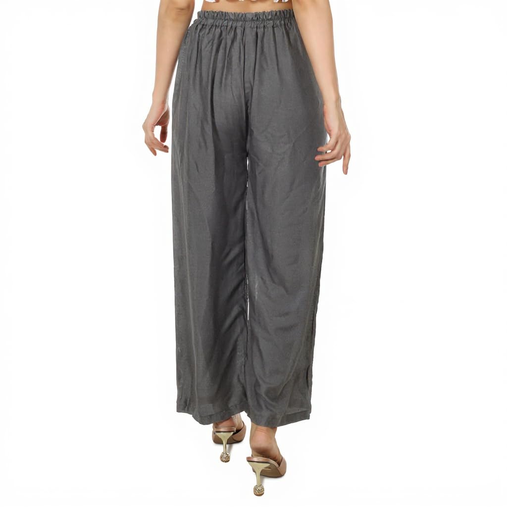 MONIS BOUTIQUE HOUSE Women's Solid Rayon Palazzo Pants - Image 2