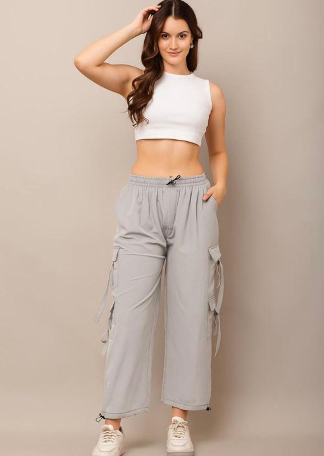 DTA FASHION Unisex Cargo Pants - Grey - Image 3