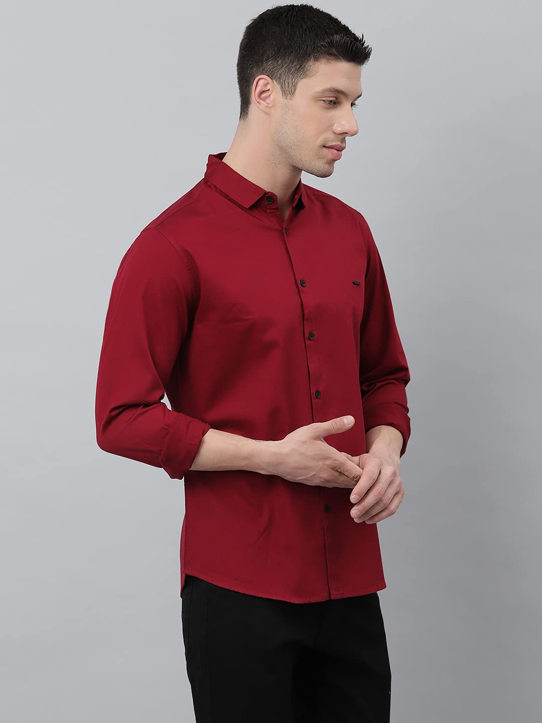 Dennis Lingo Men's Maroon Casual Shirt - Image 5