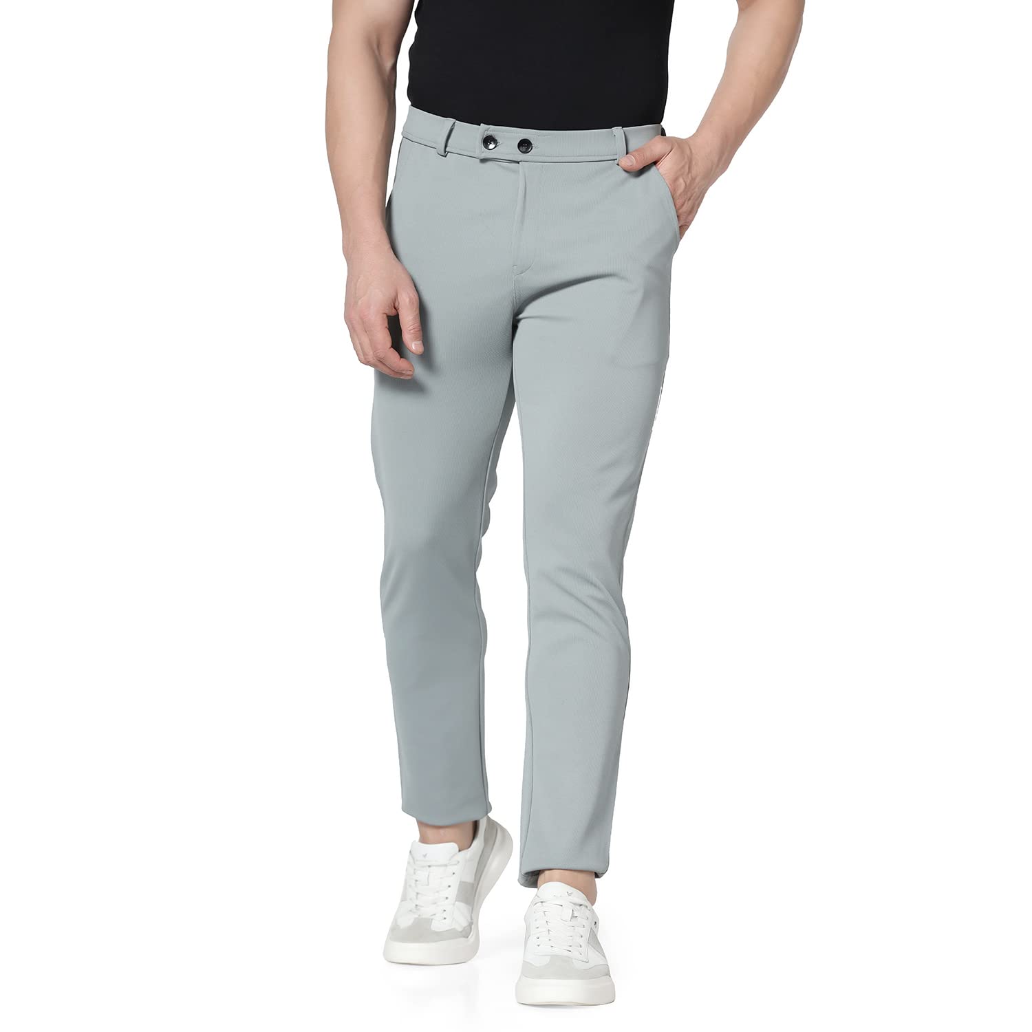 TOPLOT Grey Formal Trousers for Men