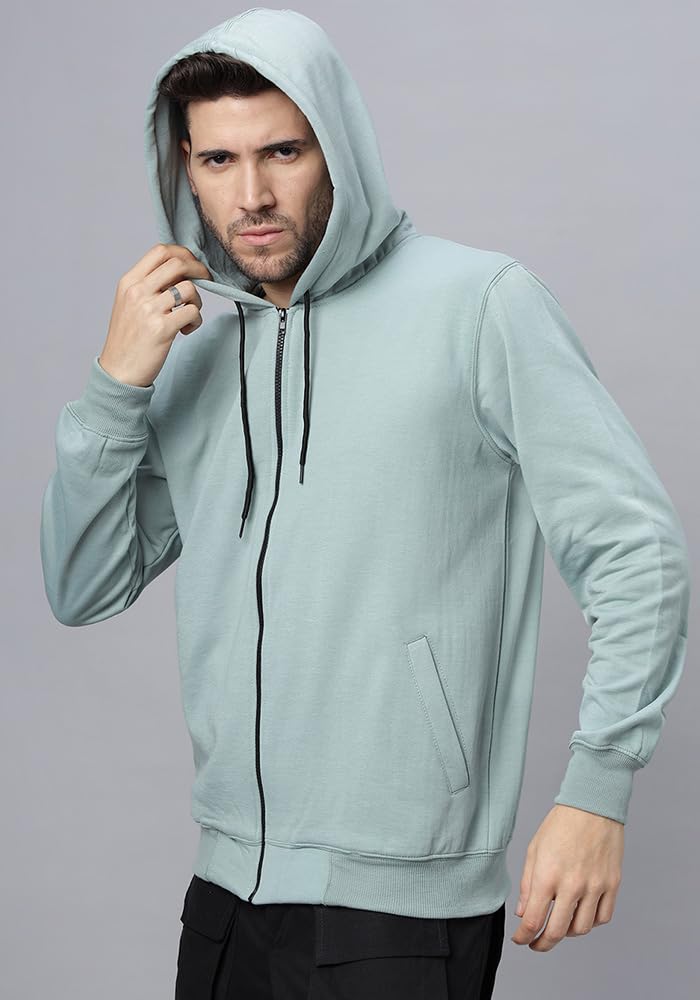Authentic Wear Men's Fleece Zipper Hoodie Jacket - Mint - Image 5