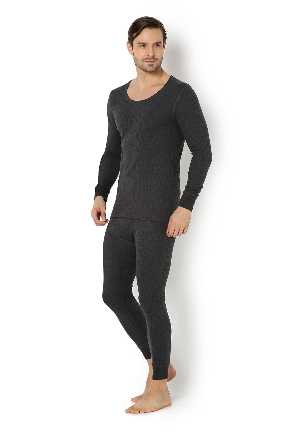 Van Heusen Men's Charcoal Melange Thermal Top - Image 3