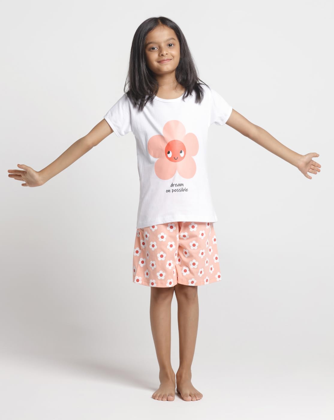 GarbGlide Girls Cotton Printed T-Shirt and Shorts Set - Image 5