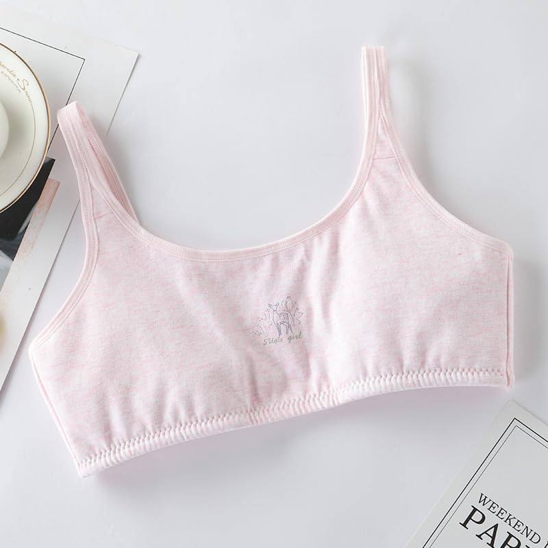 Celary Girl's Cotton Wire Free Bra - Deer-Grey Pink - Image 4