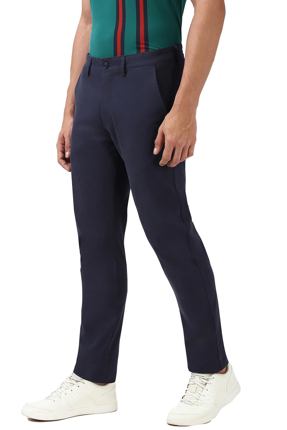Peter England Men's Navy Blue Casual Trousers - Image 2
