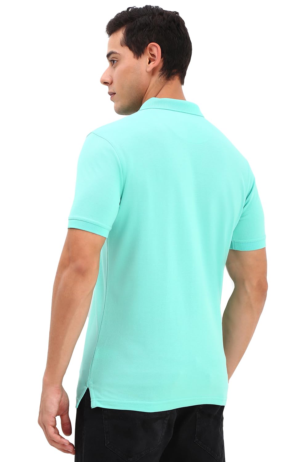 Allen Solly Men Green Polo Neck T-Shirt - Image 3