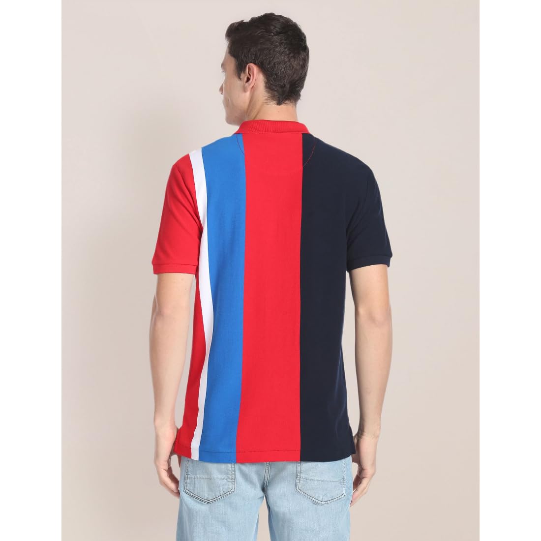 U.S. Polo Assn Men's Polo Shirt - Colour Block Cotton Red - Image 5