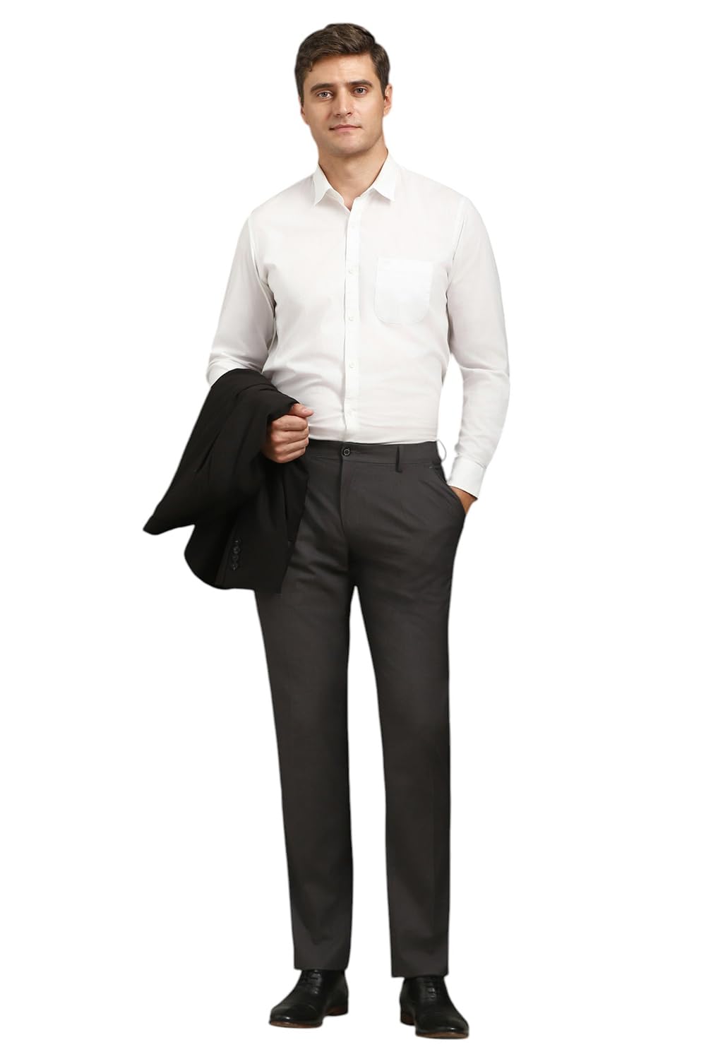 Louis Philippe Men's Grey Formal Trousers - Image 5