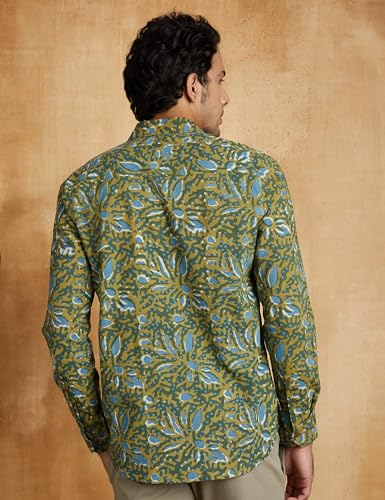 Symbol Men's Cotton Ethnic Shirt - Green Blue - Image 2