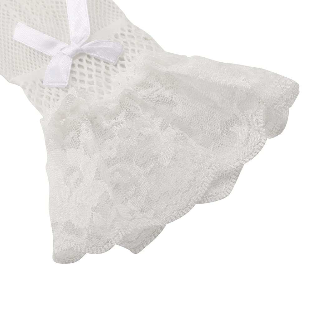 Anzailala White Lace Gloves for Women - Image 5
