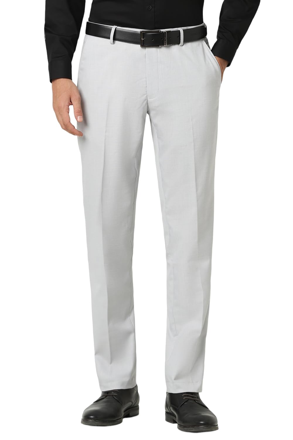 Peter England Men's Slim Utility Pants - Grey