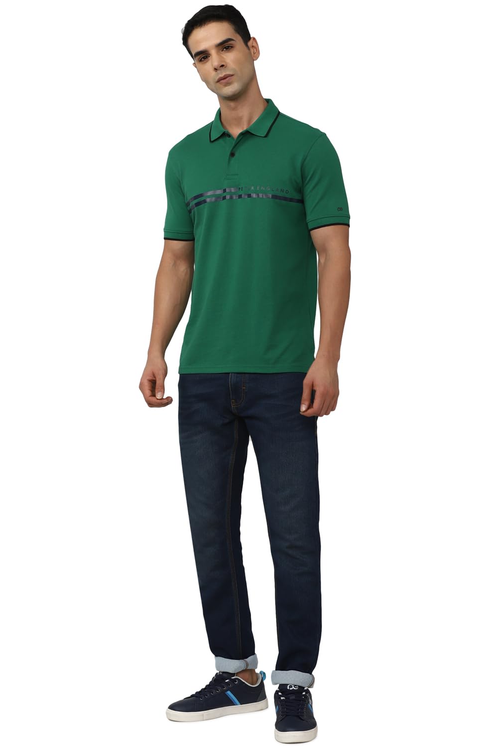 Peter England Men's Polo - Olive - Image 2