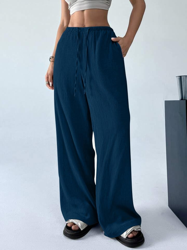 GRECIILOOKS Women's High-Waist Trouser - Dark Blue - Image 3