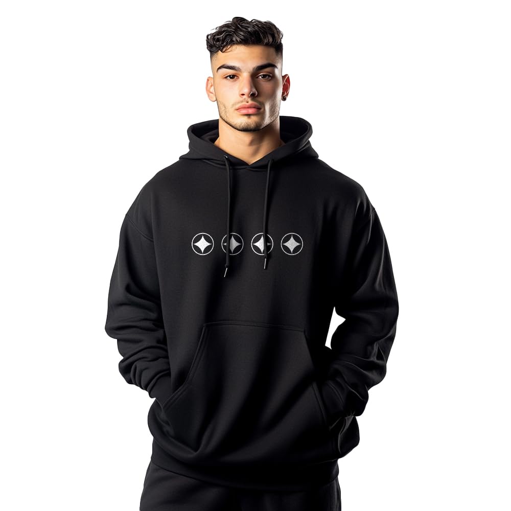 NOBERO Men's Cotton Hooded Sweatshirt - Black