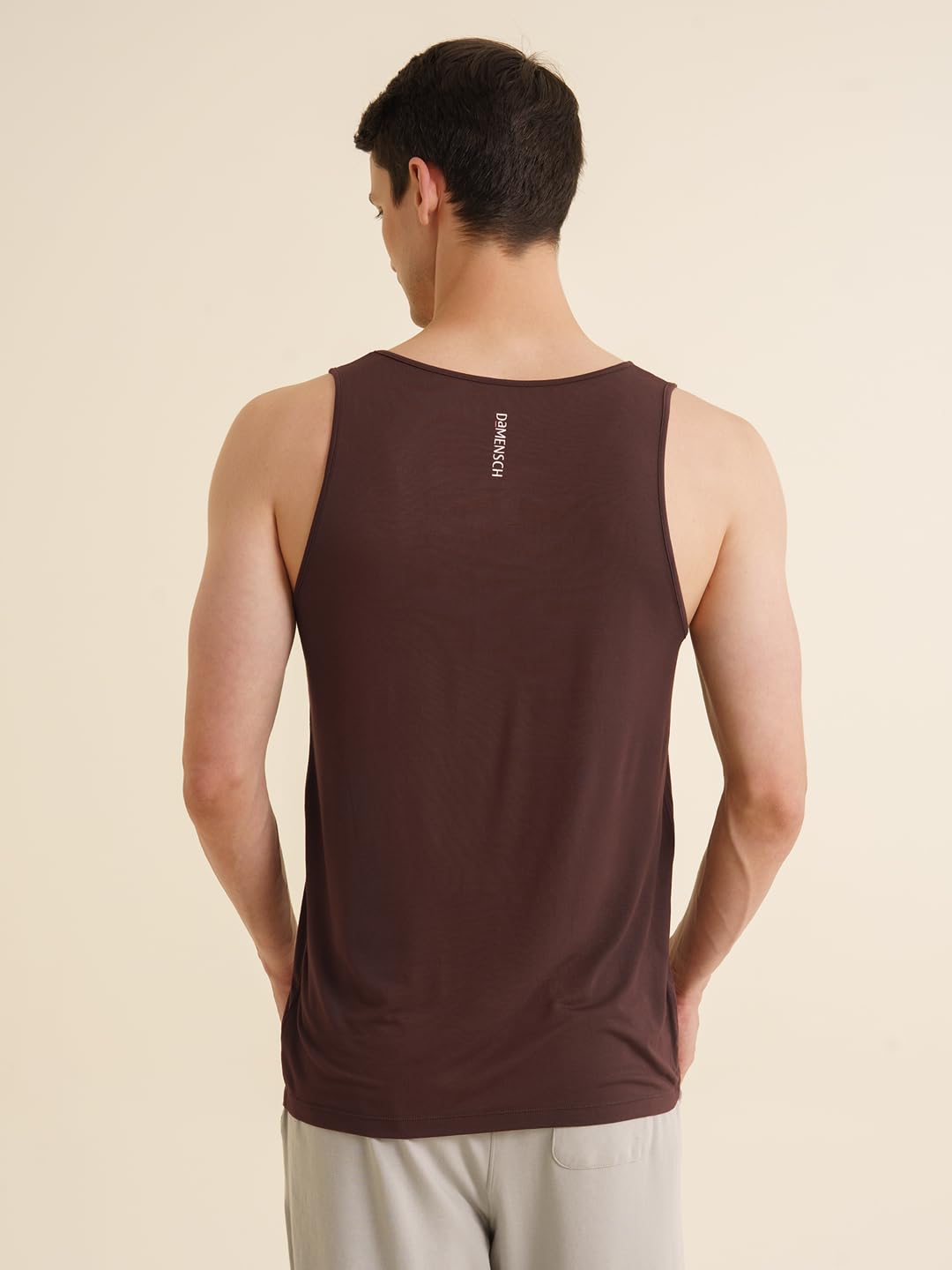 Bamboo Spandex Vest for Men - Bitter Chocolate - Image 3