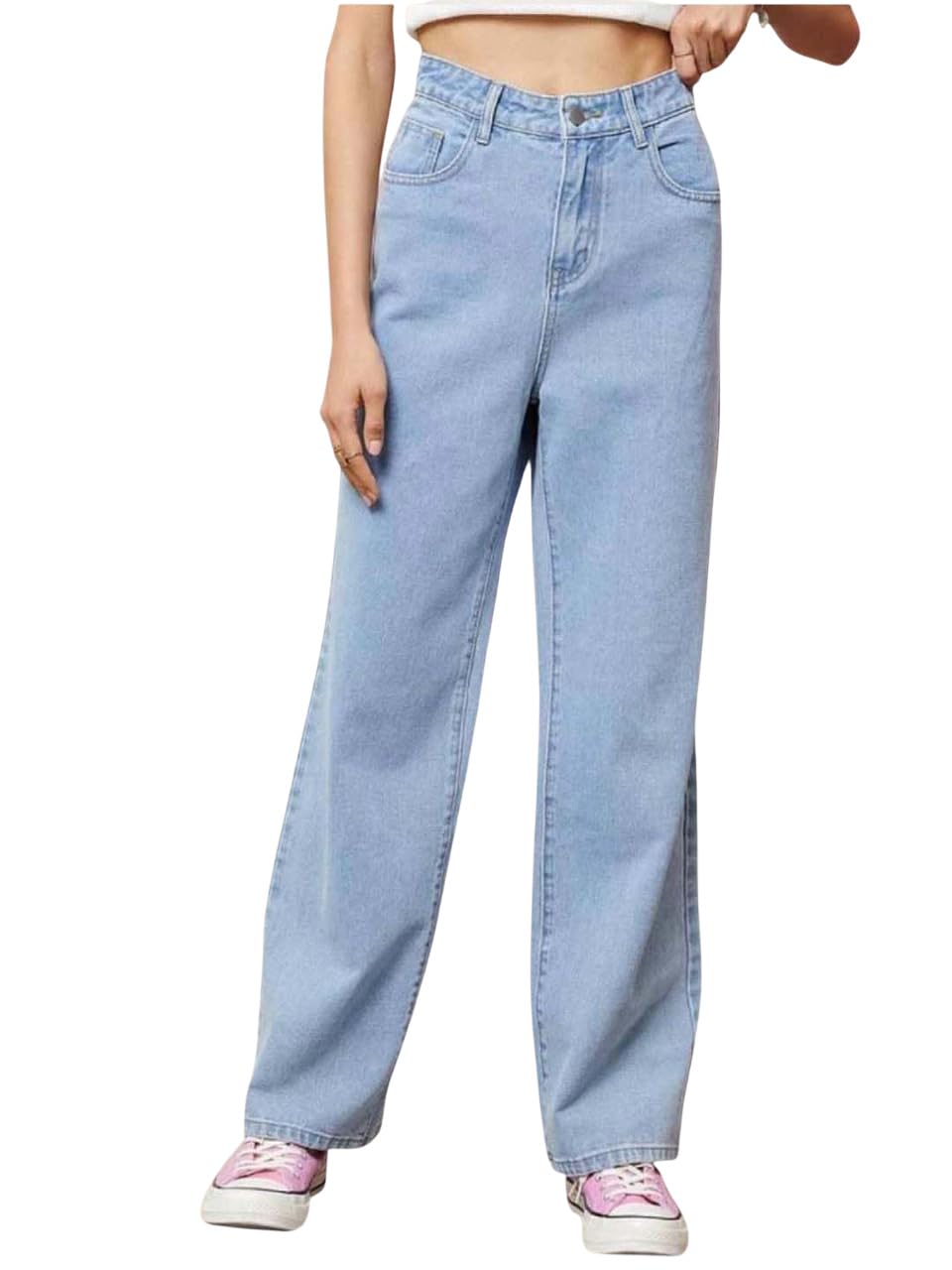 KOTTY Womens Straight Button Jeans - Blue