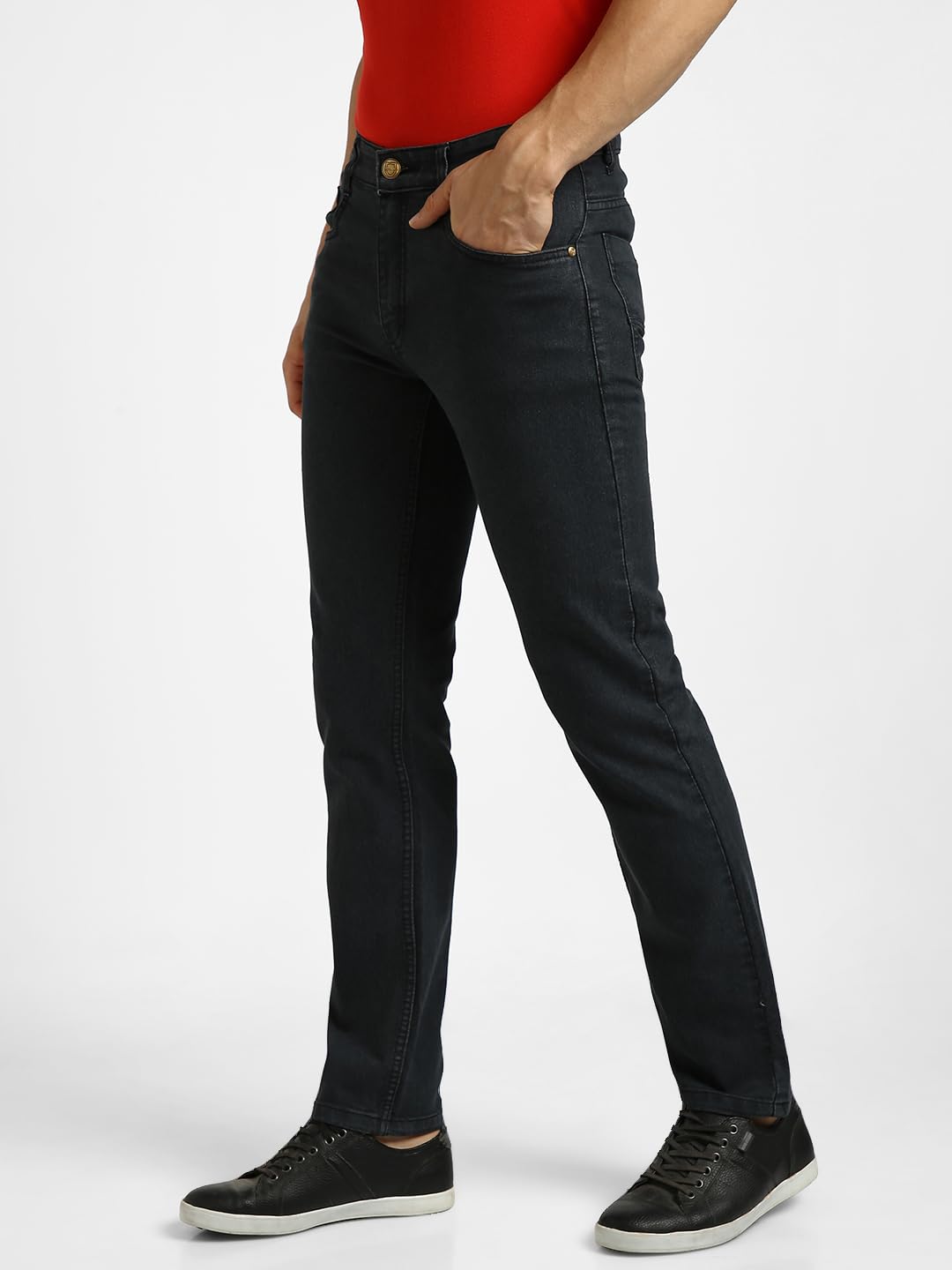 Urbano Men's Dark Grey Stretchable Jeans - Image 3