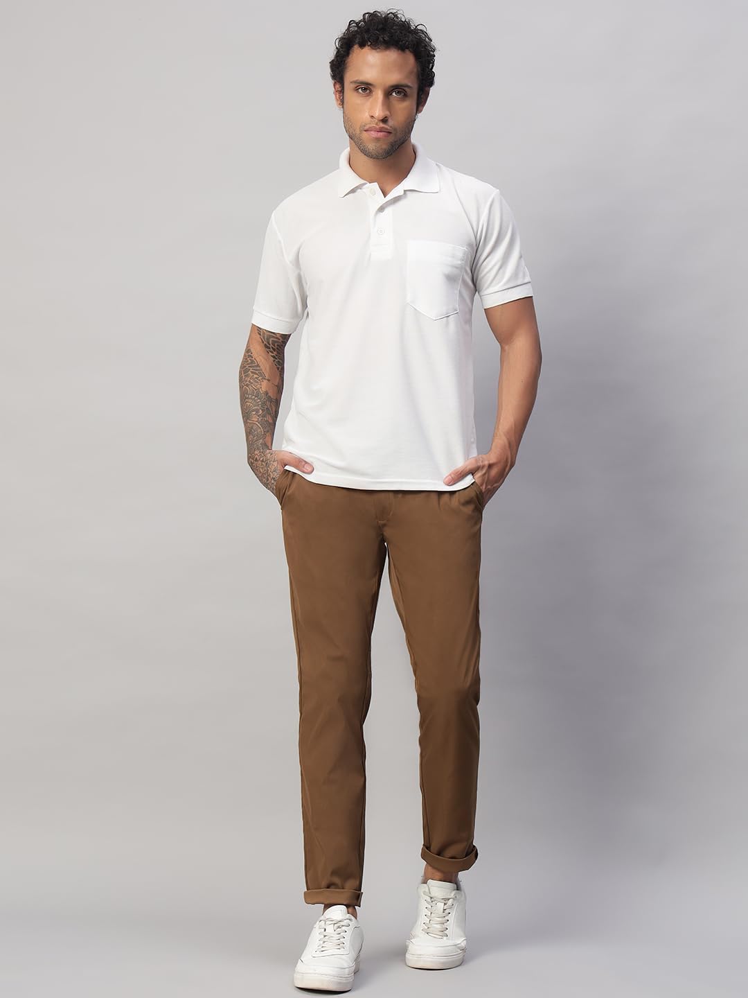 ENDEAVOUR WEAR Men's Brown Casual Trouser - Image 5