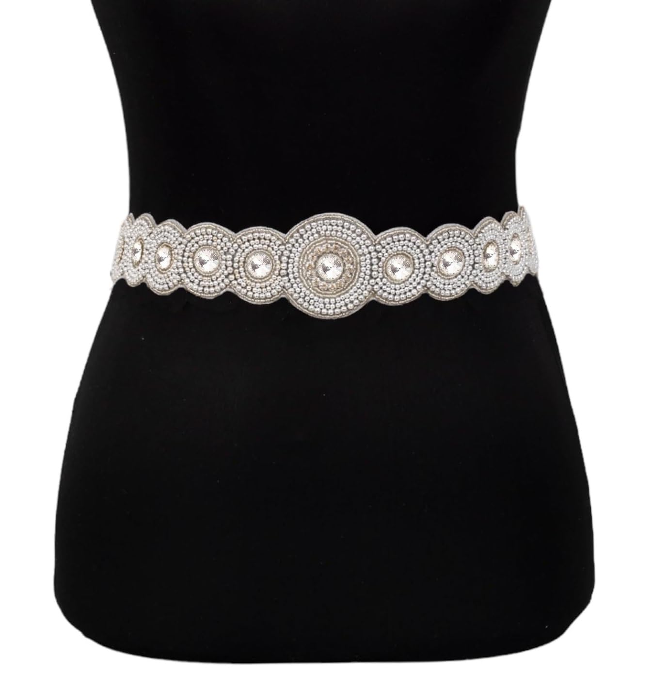 VAMA Fashions Silver Maggam Work Saree Waist Belt - Image 4