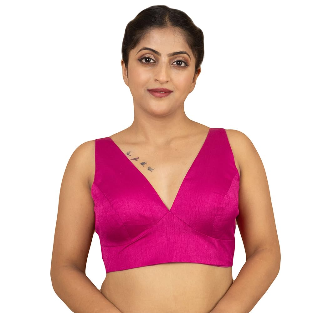 Sabyasachi Sleeveless Blouse - Rani Pink