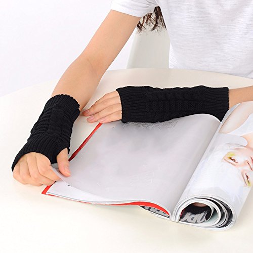 Bold Knitted Woollen Fingerless Gloves - Image 4