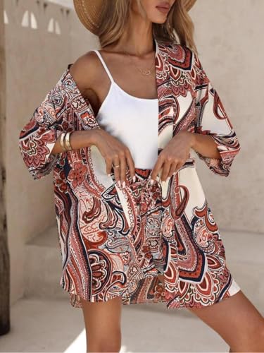 Tropical Leaf Print Rayon Pyjama Set for Women - Image 3