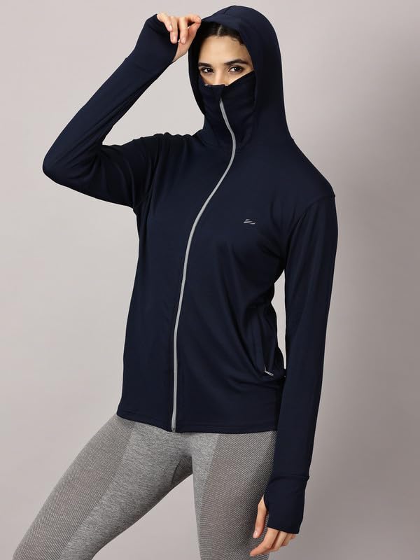 TYGA Women's Sunscreen Jacket - Dark Blue - Image 4