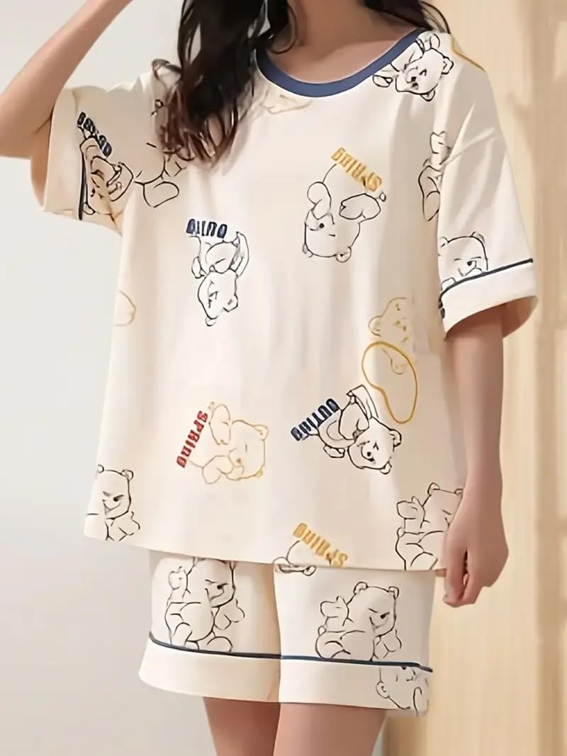 LOUIS Womens Night Dress Short Pyjama Set - Image 2